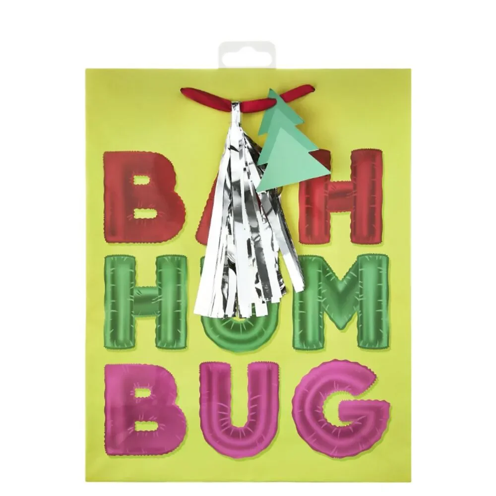 Large Bah Humbug Christmas Paper Gift Bag, 10
